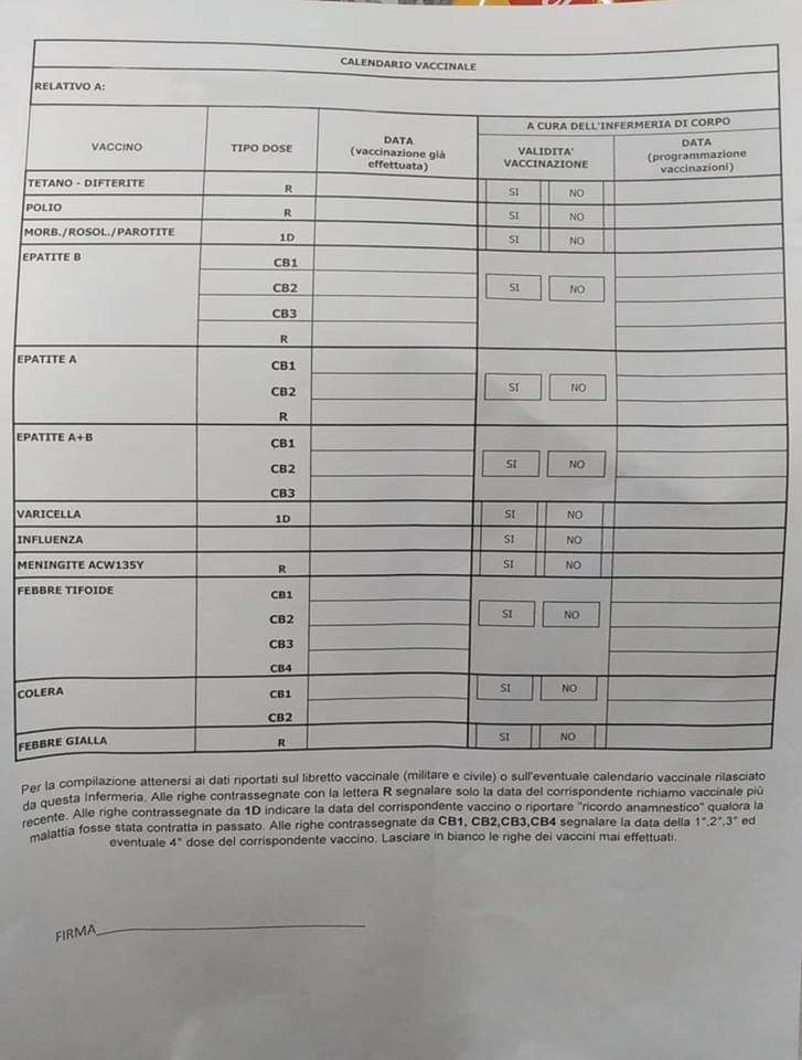 AERONAUTICA MILITARE, VACCINI, COMELLINI (PDM): SUBITO CHIAREZZA SULLE SOMMINISTRAZIONI